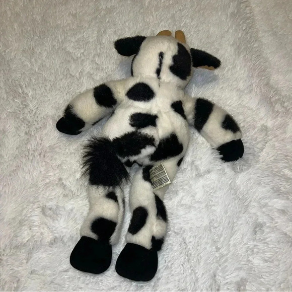 Build a Bear Retired Cow wearing Leather Shorts Stuffed Animal Cow Print - Picture 4 of 7